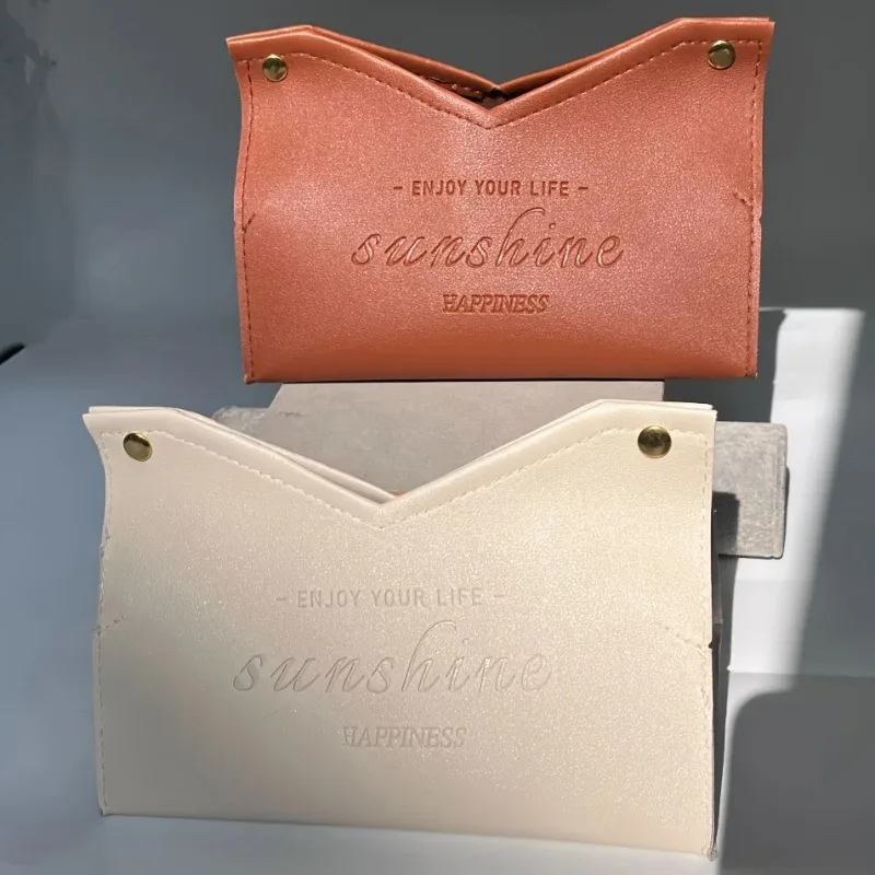 Living Room Dining Room Tissue Box Environmentally Friendly Leather Multi-purpose Solid Color Creative Napkin Storage Box