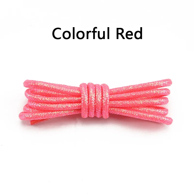 Vibrant Glitter Round Shoelaces for Trendy Sneakers and Leather Shoes