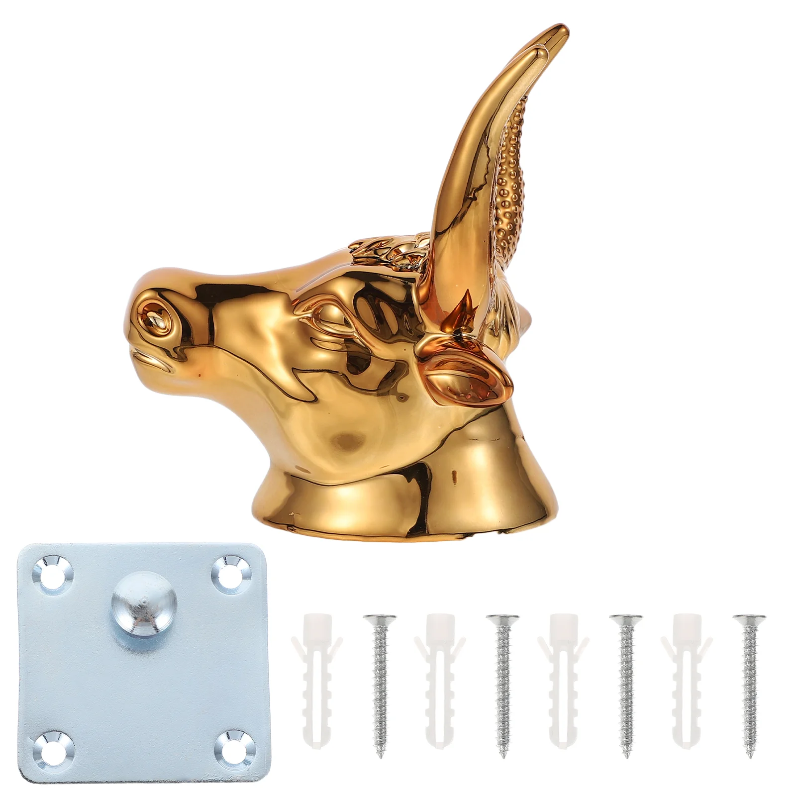 

Ukulele Wall Mount Stand Creative Bull Guitar Hanger Wall Bracket Holder for Acoustic and Electric Guitars Golden