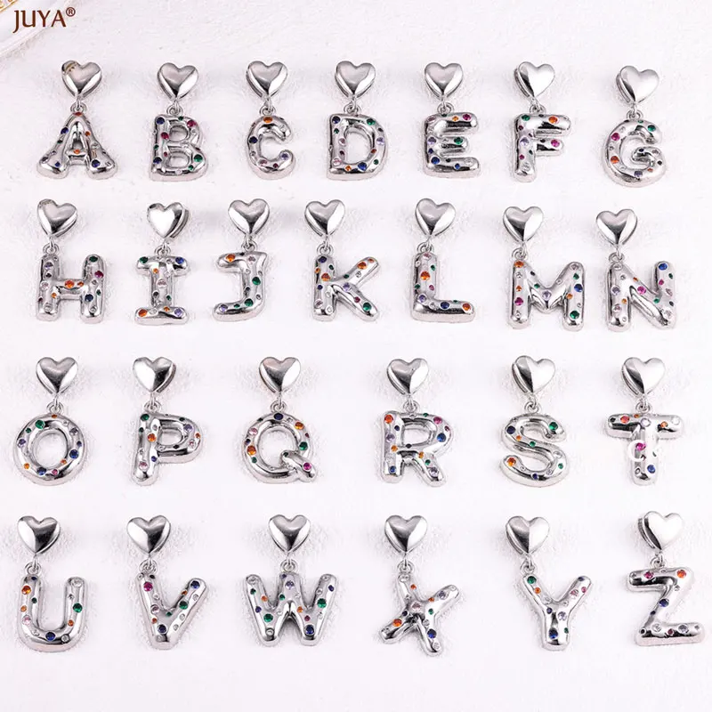 주야 하트 레터 참스 구리 지르콘 26 알파벳 펜던트 패션 쥬얼리 제작 DIY ..