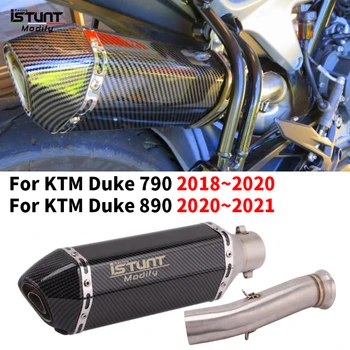 Motorcycle Exhaust Middle Pipe Escape Moto Modified With Muffler DB Killer For KTM Duke 790 2018~2020 For Duke 890 2020~2021