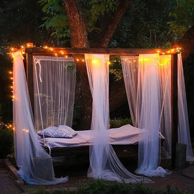 Moustiquaire de jardin de Patio, écran de porche réglable, rideau extérieur léger pour Patio, Gazebo, cabane de piscine, filet anti-insectes 2