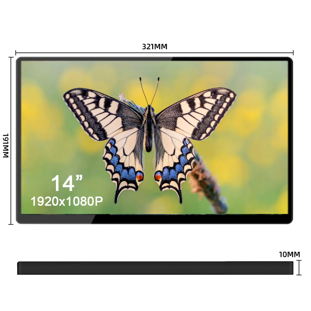 14 ġ ޴ ӿ  ġ ũ IPS г 1080P LCD ÷ HDMI ȣȯ USB cŸ, ƺ ȭ PS5 ġ