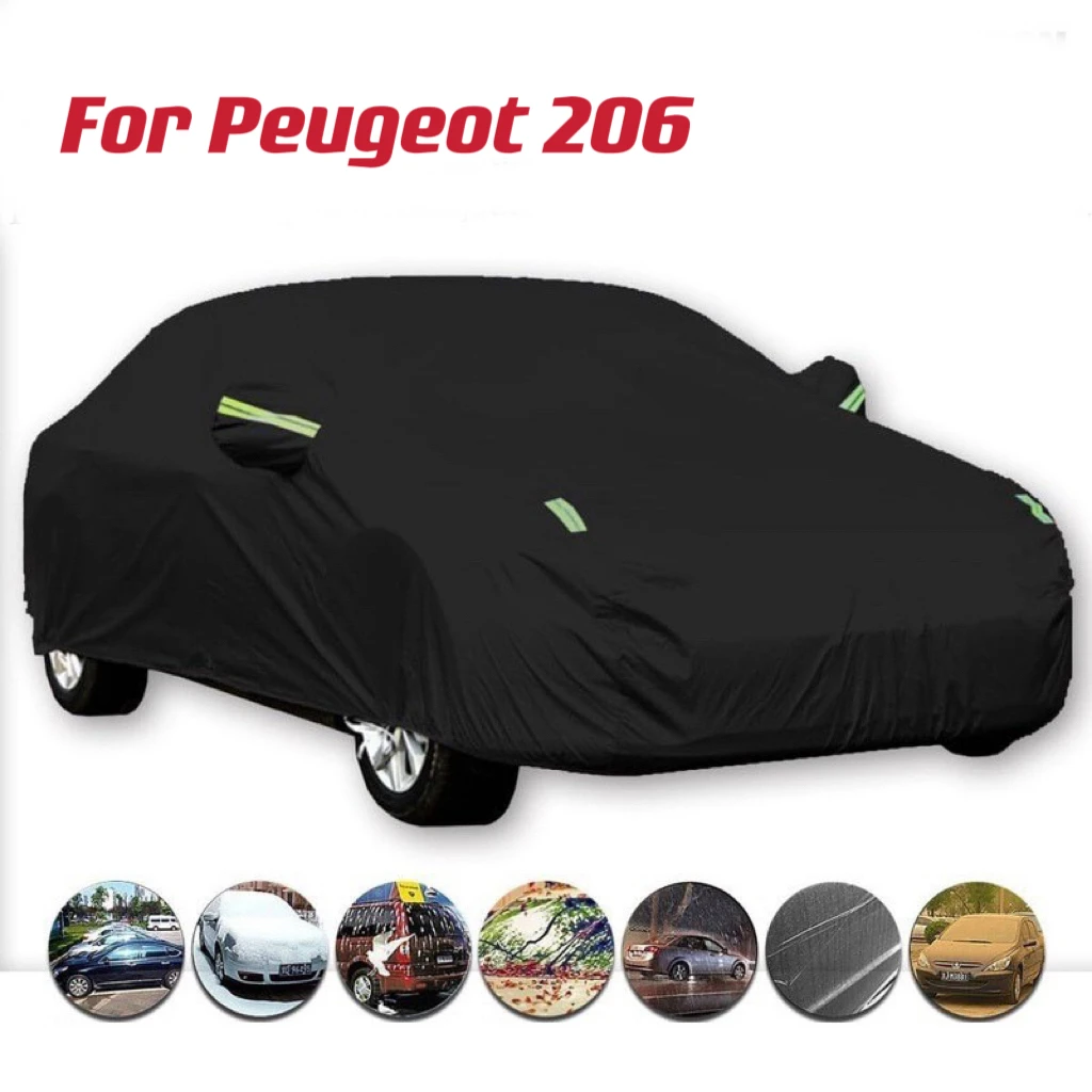 

Full Car Cover Anti-UV Outdoor Indoor Sun Shade Rain Snow Dust Resistant Cover For Peugeot 206 Auto Accessories