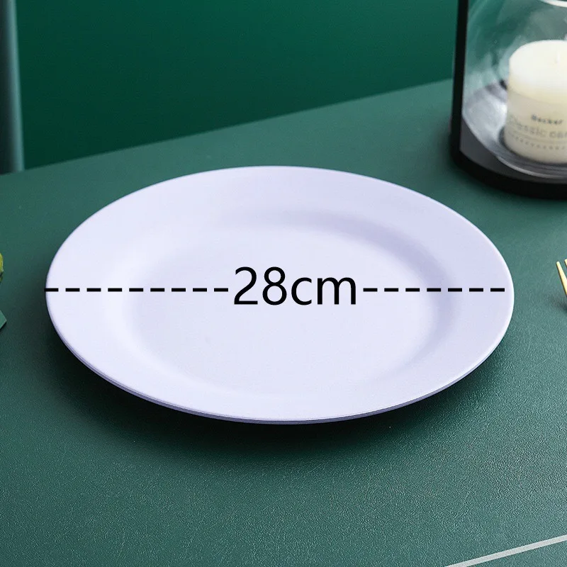 Dining Dish 28cm Wheat Straw Dinner Plates Pizza Plate Steak Plate Western Food Large Dessert Dishes