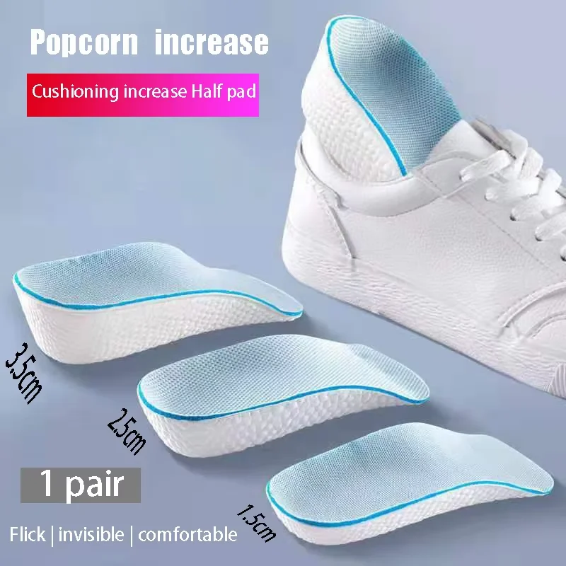 1.5/2.5/3.5 Cm Arch Support Height Increase Insoles Light Weight Soft Elastic Lift for Men Women Shoes Pads
