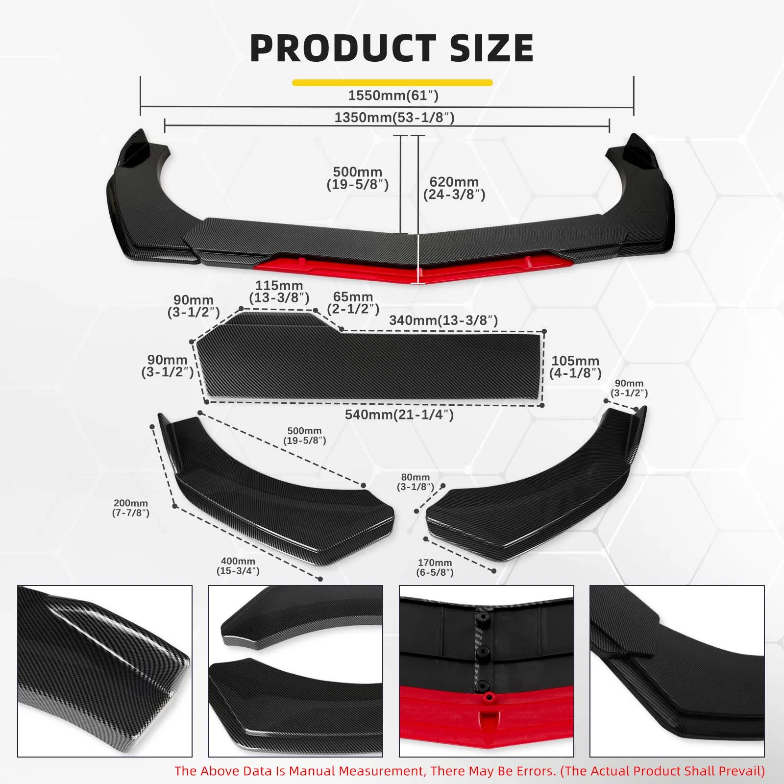 For Porsche Panamera 2012-2022 Car Front Bumper Lip Chin Spoiler Splitter Diffuser Body Kits Trim Air Dam Protector 6 colors