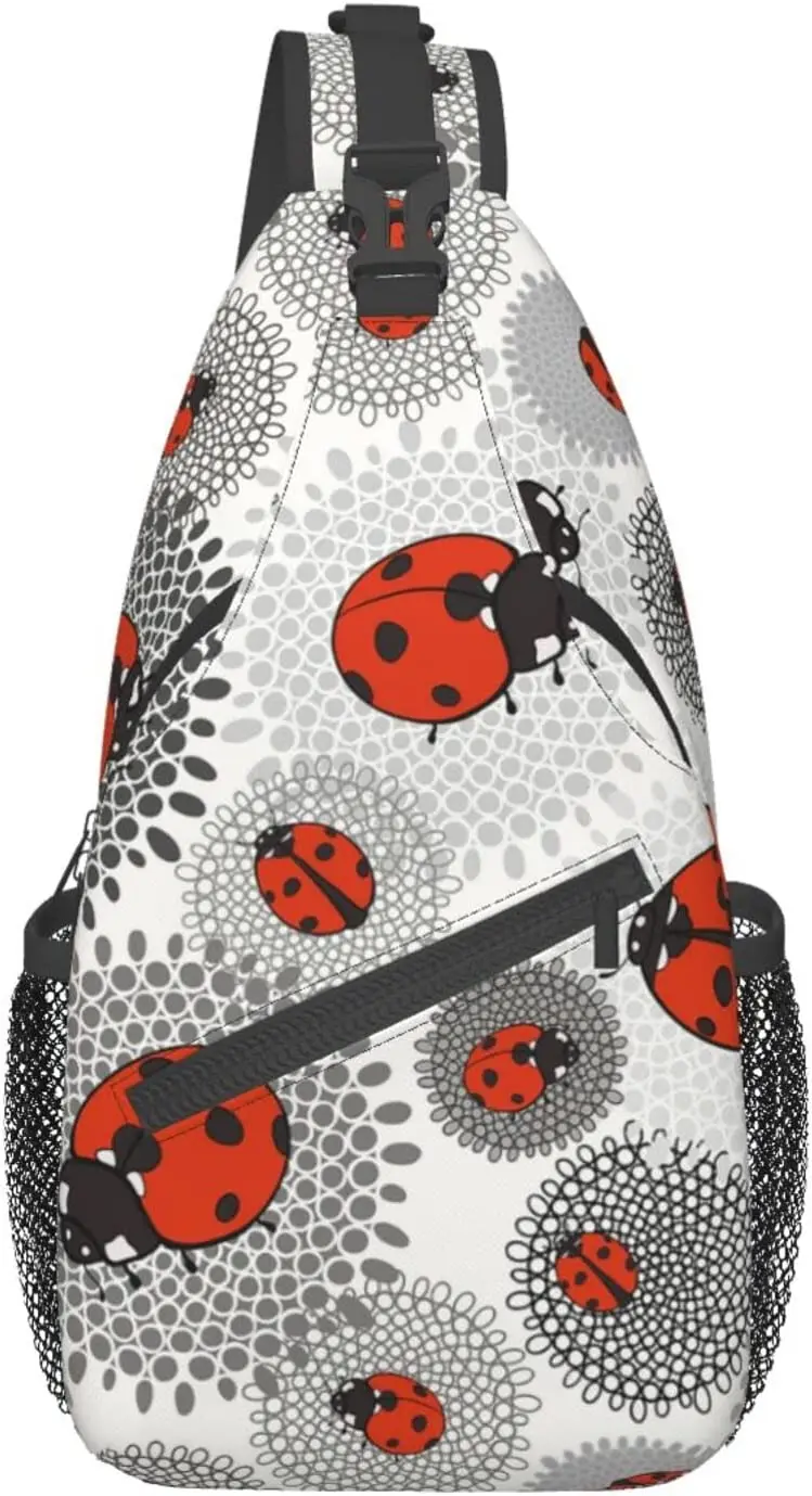 Famame Ladybug Sling Backpack – Crossbody Chest Bag For Men & Women, Lightweight Daypack For Travel, Hiking, Gym