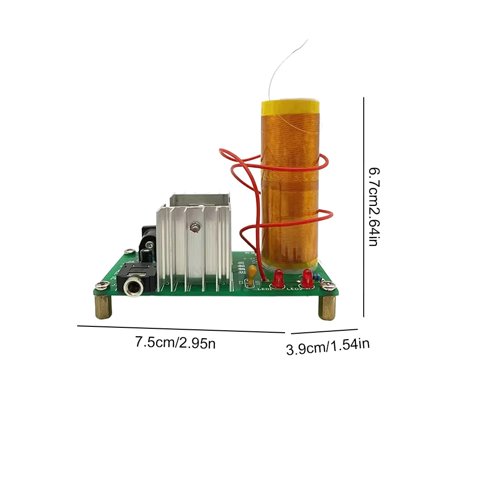 DIY Mini for Tesla Coil Kit Mini Music for Tesla Coil Plasma Speaker Arc Experiment Wireless Transmission 15W DC 15-24V 2A