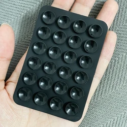 Silicone Suction Cup Phone Stand Holder with 3M Adhesive Backing - Candy Color Non - Slip Mount (Black)