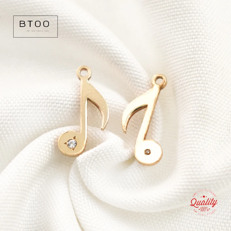 14K Gold Filled Music Note Symbol Charm Gold Charm Jewelry for DIY Bracelet Necklace Making Hypoallergenic Jewelry Accessory