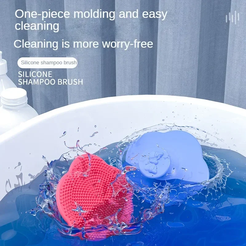 Baby Hair Brush Cute Infant Fetal Head Fat Cleaning Silicone Brush Newborn Soft Hair Comb Head Massager for Baby Care Accessorie