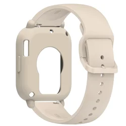 Silicone Strap and Protective Bumper Case for Redmi watch 5 Lite (Beige)