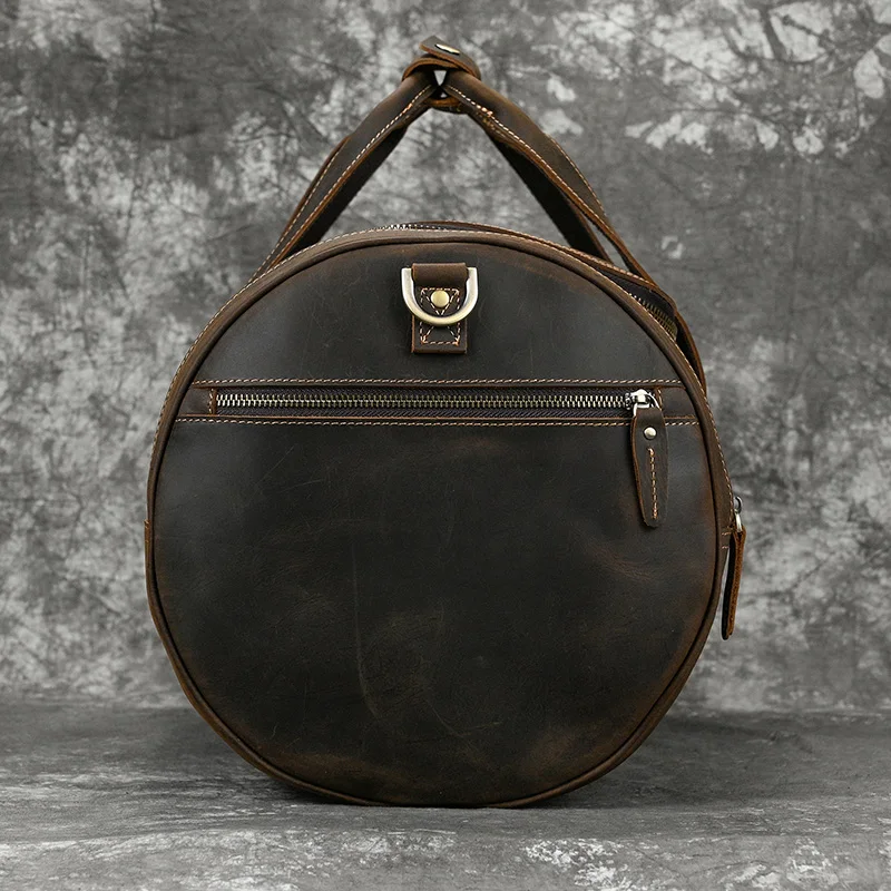  Leathfocus Bolsa de equipaje de viaje de cuero, bolso de mano  retro para hombre, Marrón : Ropa, Zapatos y Joyería