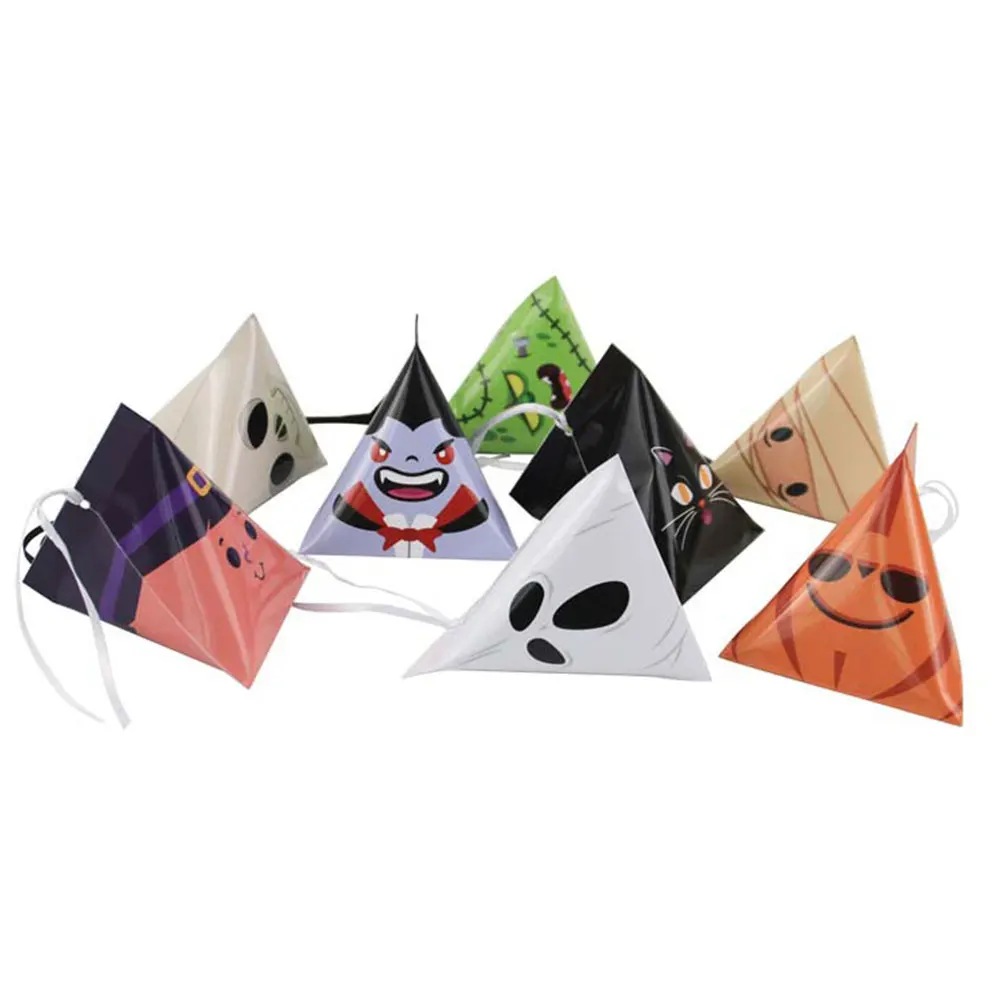 10 Pezzi Scatola Di Caramelle Di Halloween Horror Ghost Cat Pumpkin Cross Paper Gift Cookie Box Trick Treat For Diy Halloween Party Supply