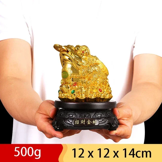 행운의 동물 황금 두꺼비 장식, 포춘 사무실 홈 장식, 공예품 가게 오프닝 미니어처 선물