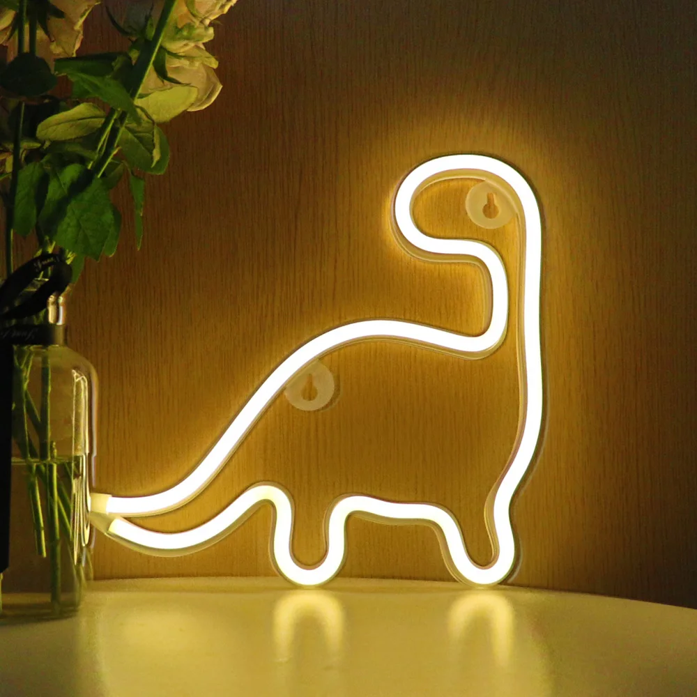 

Wholesale Cute Dinosaur Whale Dolphin LED Neon Animal Shape Aquarium Zoo Sign Kids Bedroom Night Lights Special Birthday Gifts