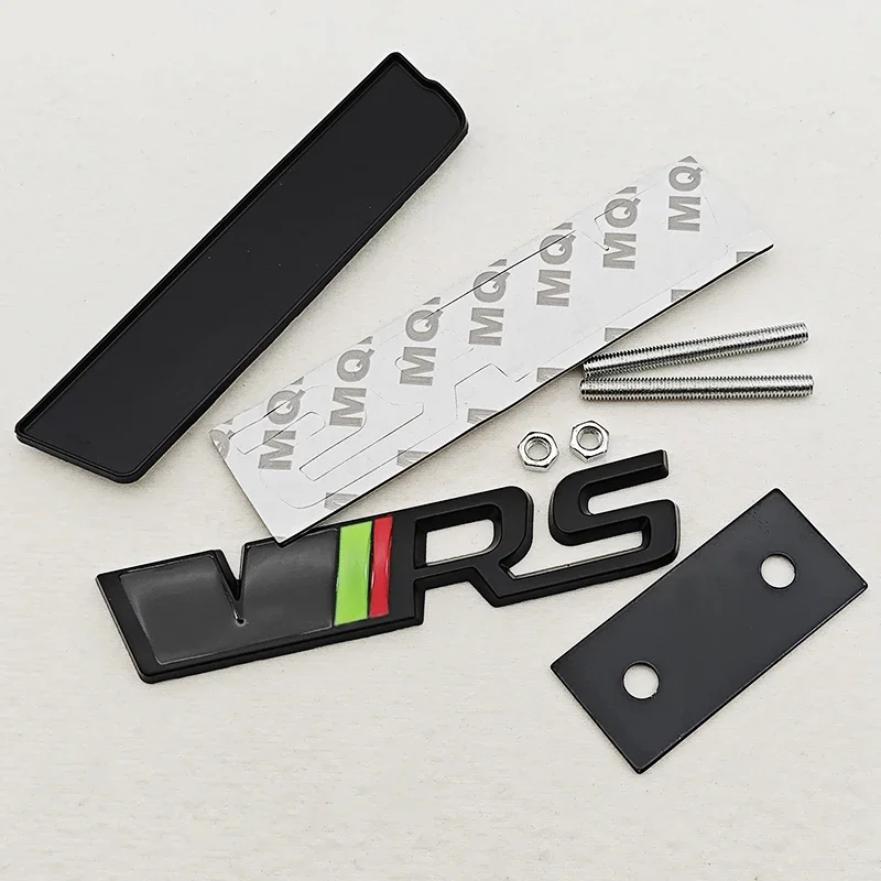 3D 메탈 RS 로고 엠블럼 자동차 VRS 레터링 프론트 그릴 배지 스티커 (스코다 VRS 옥타비아 1 2 3 라피드 코디악 카록 파비아 카미크 용)