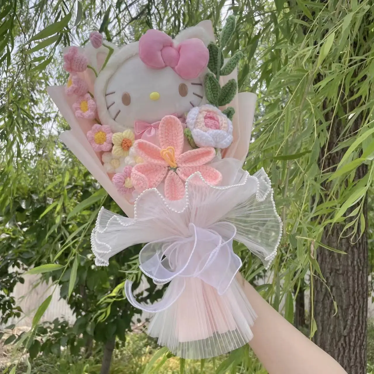 Cartoon My Melody Kuromi Cinnamoroll Kt Cat Plush Doll Toy Sanrio Bouquet Gift Box Valentine's Day Christmas Graduation Gifts 3
