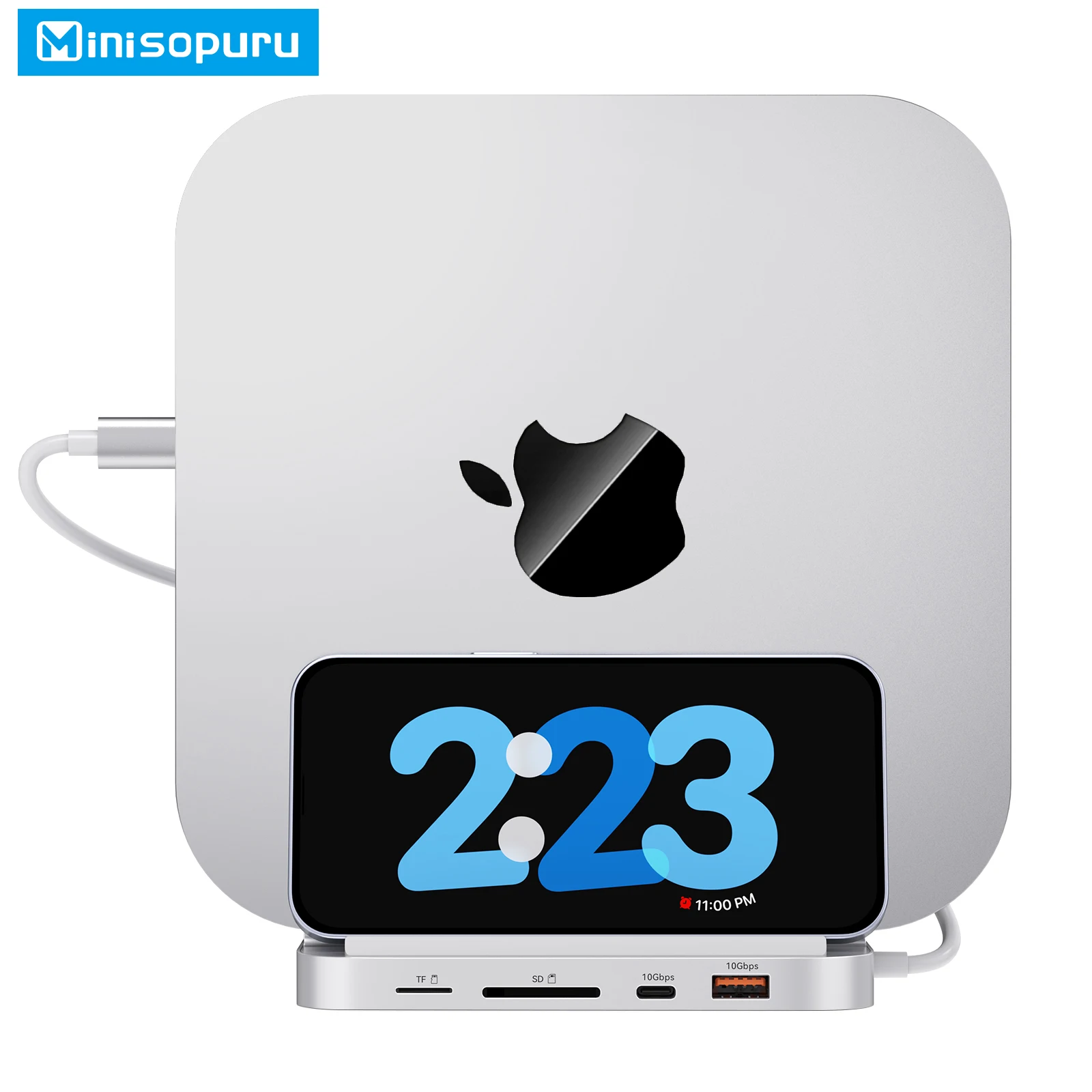 Minisopuru Upgrade Mac Mini Hub Per Mac Mini 2018 E Supporto Successivo M.2 Nvme/Sata Ssd Con Supporto Dock Multiporta Usb C/A Tf/Sd Da 10Gbps