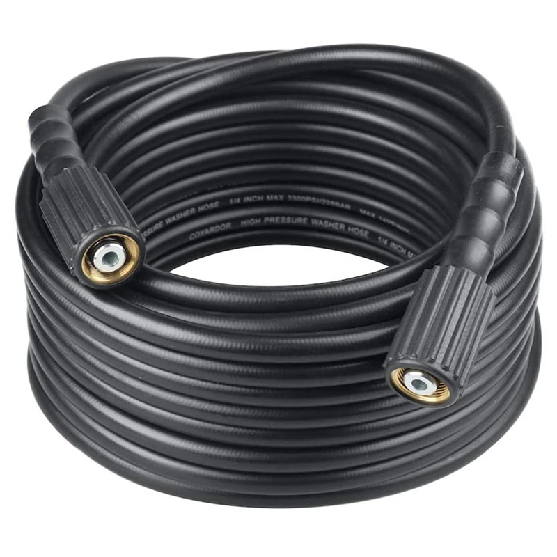 

50 FTX 1/4 Inch, High Pressure Washer Hose 3300 PSI, M22 14Mm And M22 15Mm, Replacement Power Washer Hose