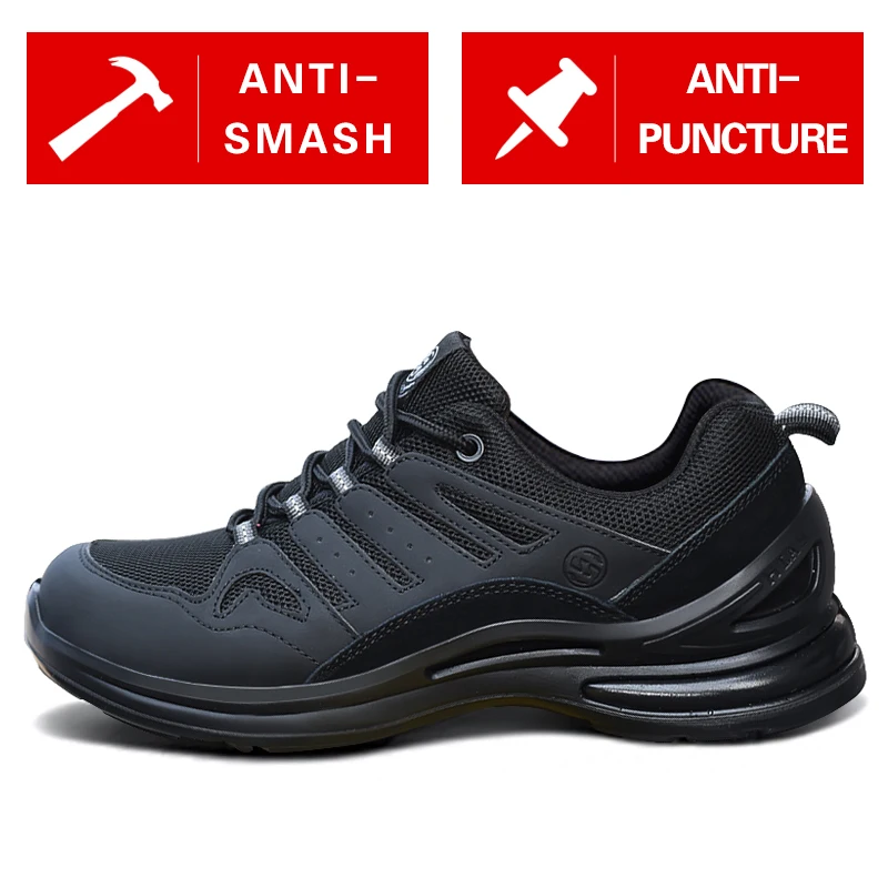 Breathable Work Safety Shoes Anti-smashing Steel Toe Cap Men Working shoes Construction Indestructible Work Sneakers