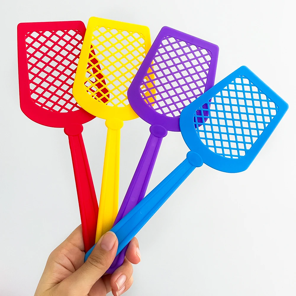 

Plastic 4 Pcs Fly Swatter Set for Kids Preschool Classroom Speed Games Card Game Learning Enlightenment Anti-stress Toy 4 Colors