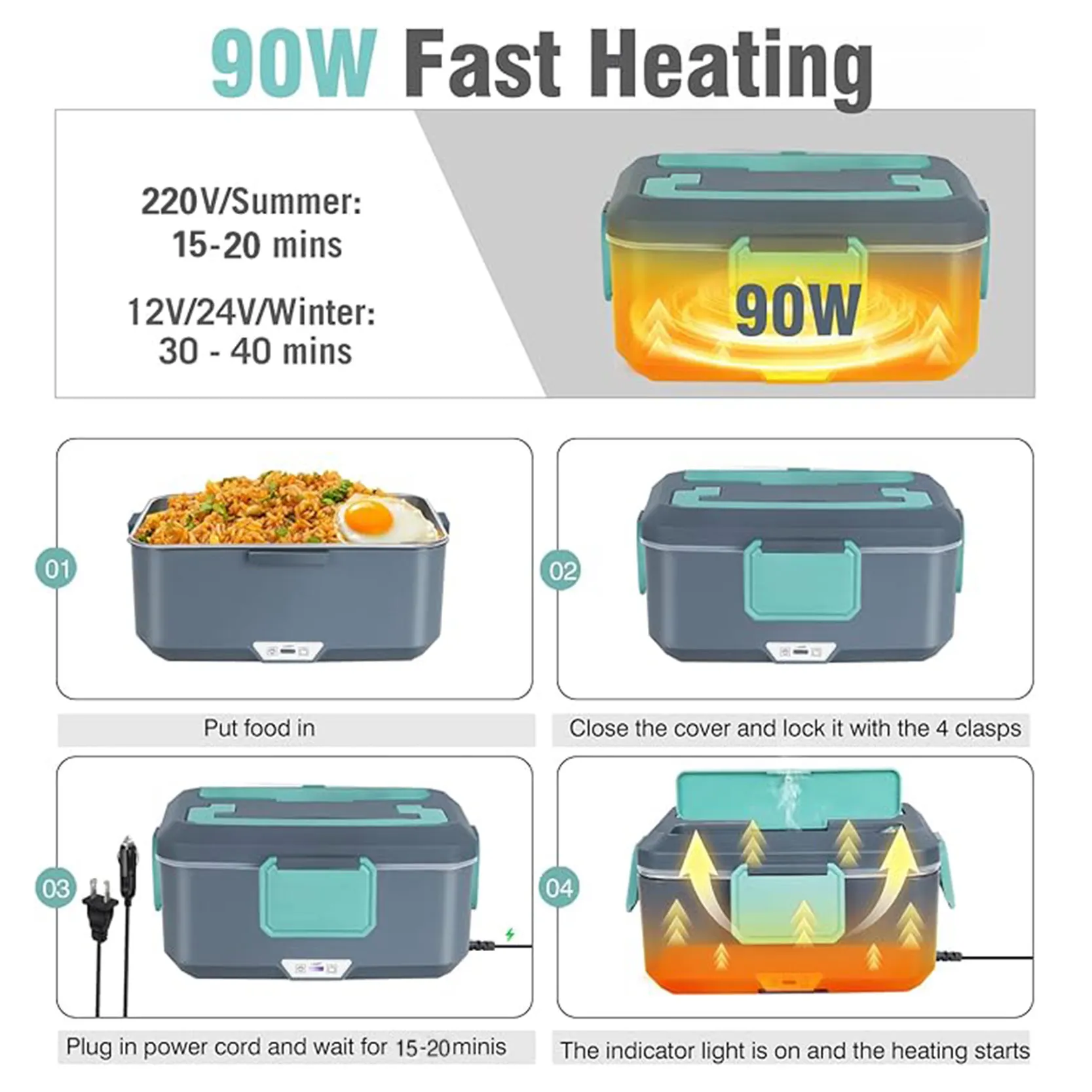 TINSOL جديد 3.5L تسخين كهربائي علب الاغذية لا المي...