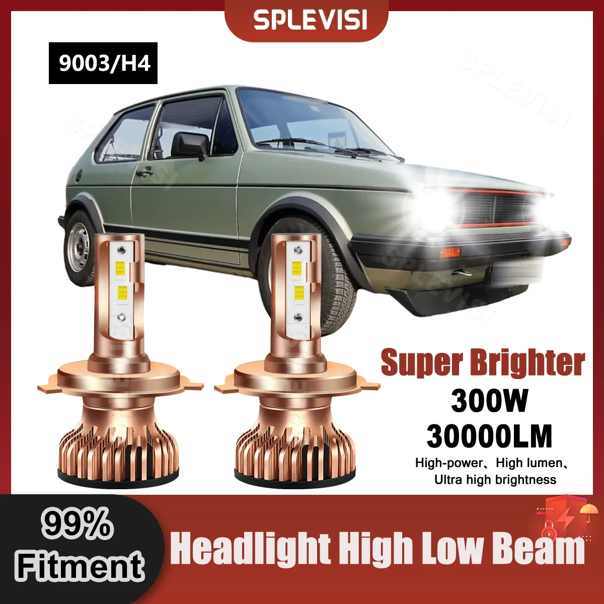 

Plug And Play 2PCS 9003/H4 LED Headlight High Low Beam Bulbs For VW Golf MK2 1983 1984 1985 1986 1987 1988 1989 1990 1991 1992
