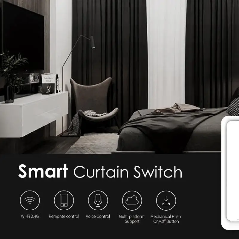 

Tuya 86 Smart Switch Roller Blinds Shutter Switch Smart Life APP/RF Remote Control Timmer Works With Alexa