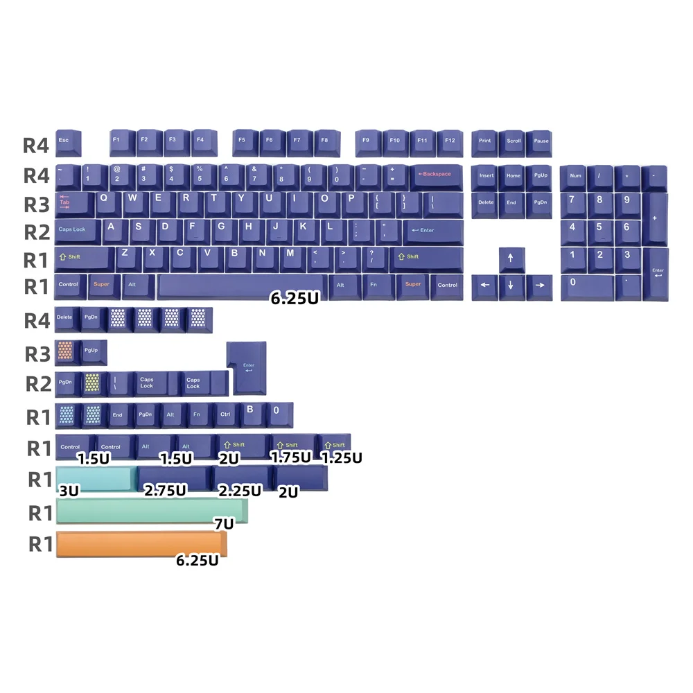 Keycap Teclado Mecânico Inglês Dye Sublimação Pbt Keycap para Gateron Pro Switch Série Gmk Perfil Cereja 140 Chaves