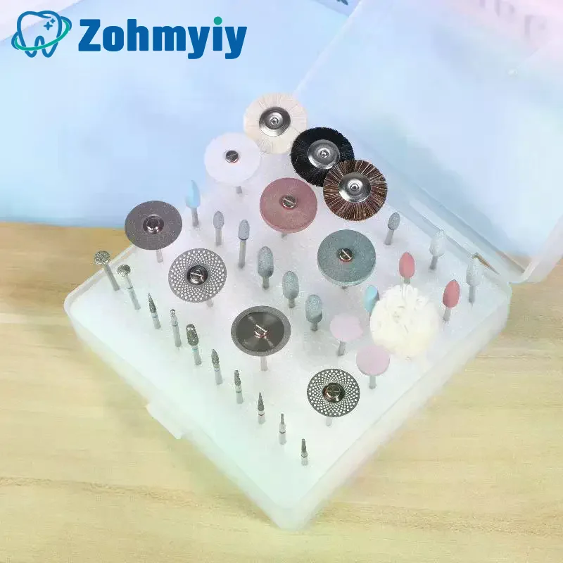 35개 그라인딩 및 연마 세트, HP 샹크 직경 2.35mm 다이아몬드 버 브러시 연마 실험실 도구