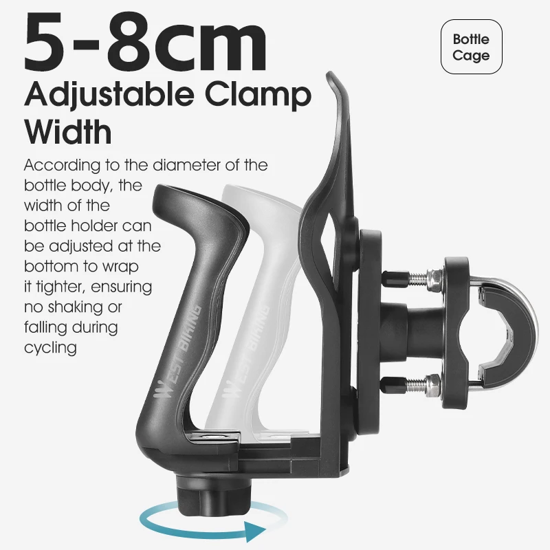 WEST BIKING Motorcycle Water Cup Holder Universal Drink Holder Motorcycle Handlebar Bottle Nylon Adjustable Bottle water bottle holder