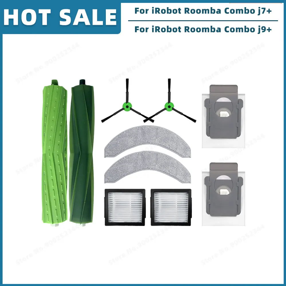 Enhanced Vacuum Replacement Parts Kit with Main Brush, Side Brush, HEPA Filter, Mop Cloth, and Dust Bag