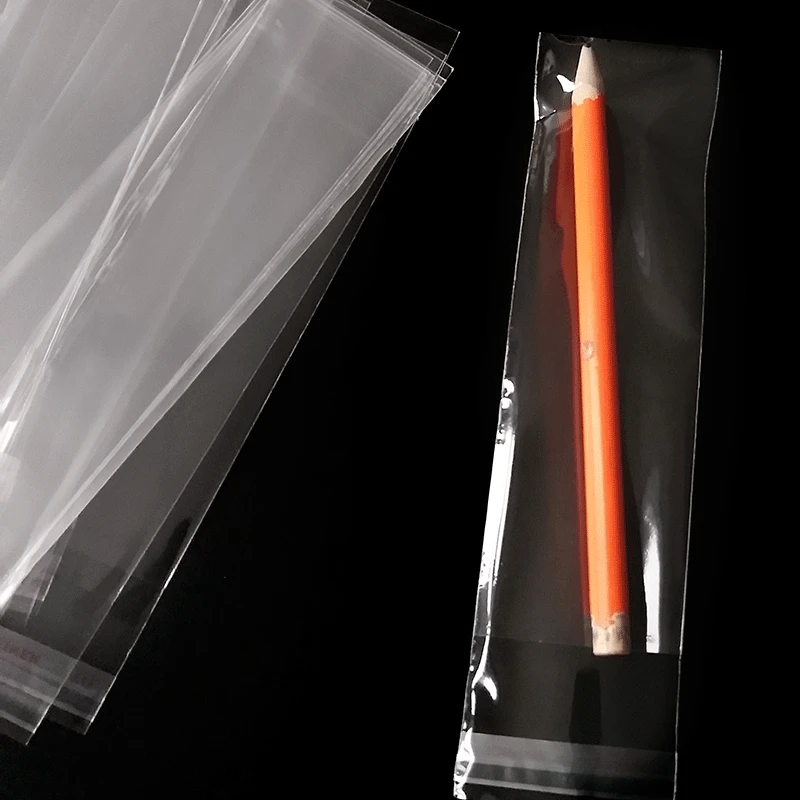 TETP-Self Adhesive Bag, Cellophane, Plastic, Marker, Ruler, Makeup Brush, Packaging, Storage, Cellophane, 4cm Width, 500Pcs 3