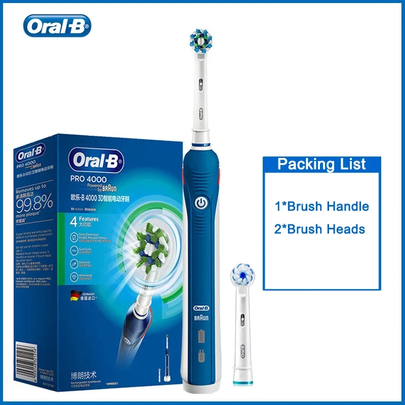 Oral B P4000 Electric Toothbrush 3D Smart Rechargeable Teeth
