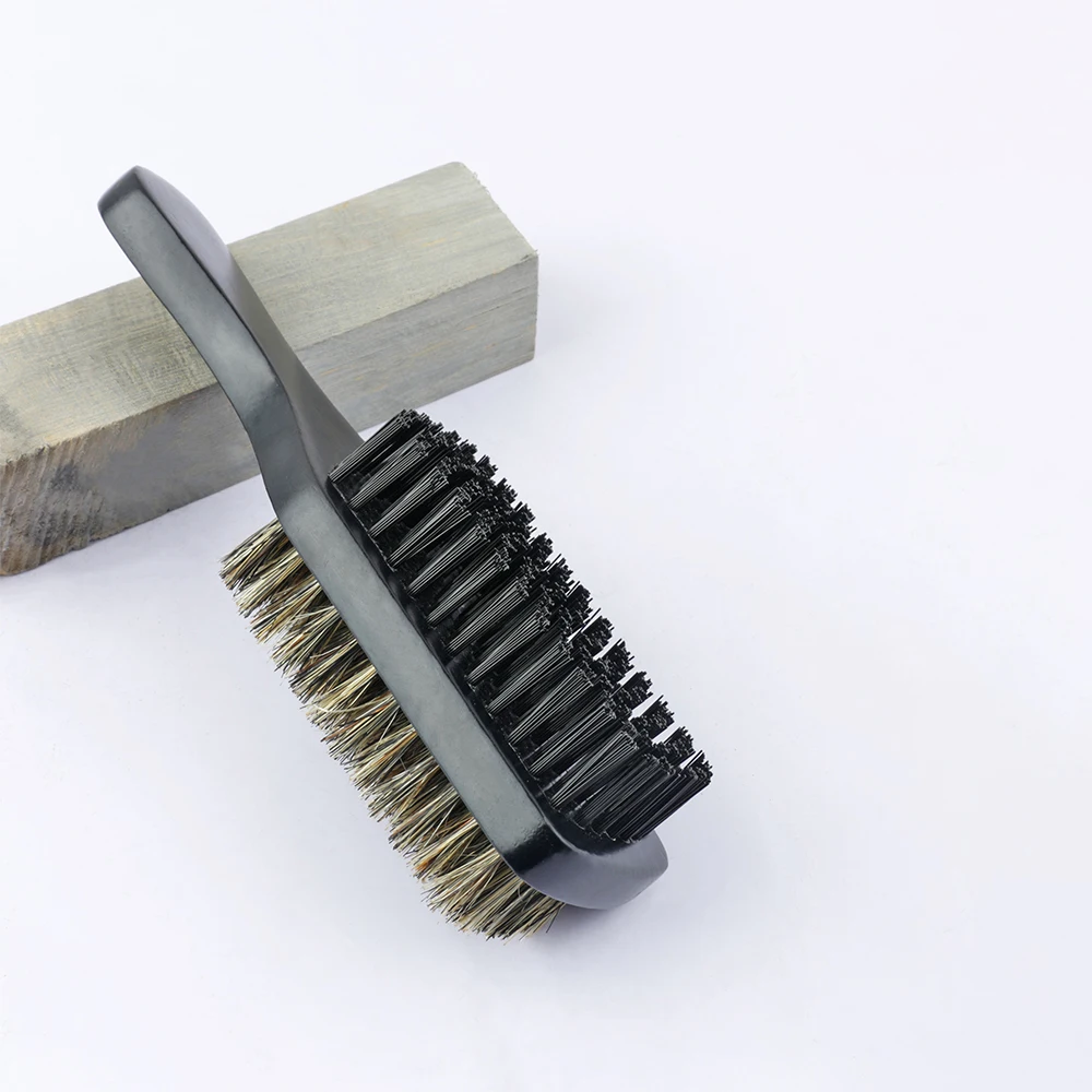 Wooden Handle Nylon Hair Beard Brush Shaving Tools Wooden Curved Men's Beard Shaving Brush Hairstylist Figure Eight