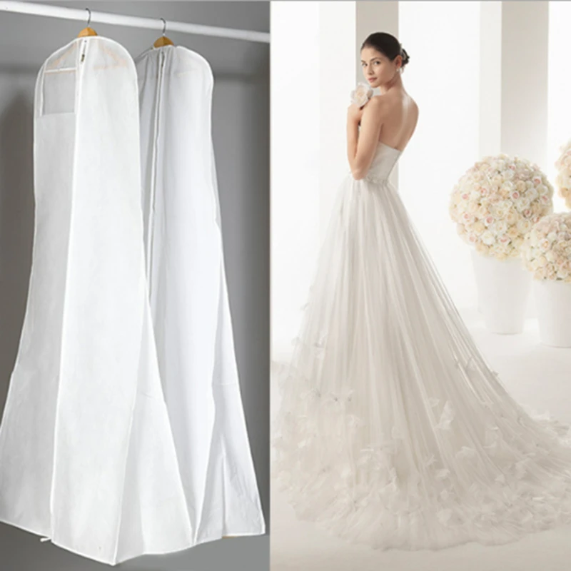 Wedding Dress Dust Cover Zipper Gown Dustproof Cover Storage Bag Foldable Garment Clothes Case Protector 2024 High Quality