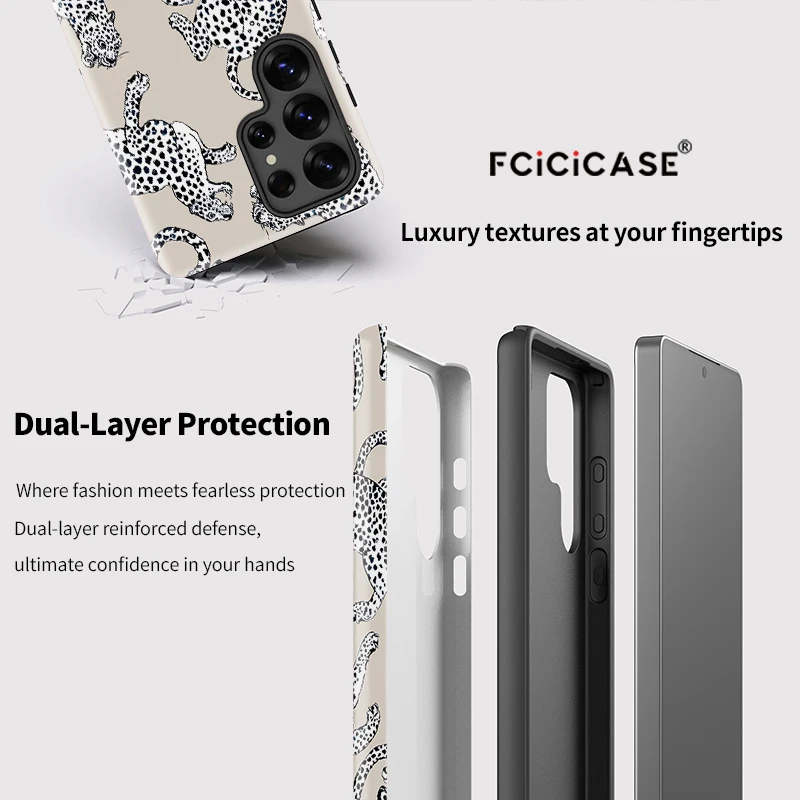 Luxury Leopard Pattern Shockproof Acrylic Case - Animal Print Protective Back Cover