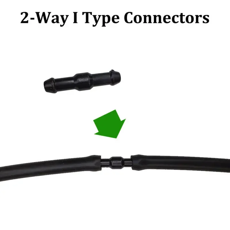 Splitter Connector Hose T/Y/I Type Tube Universal Washer Water Black Fittings Joiner Pipe Pump Windshield Adapter