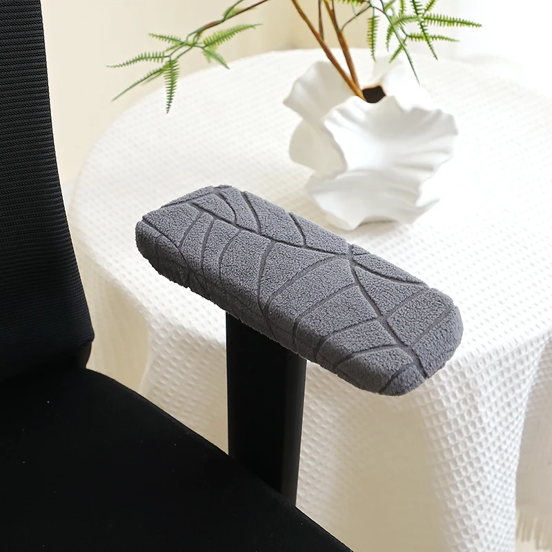 2 Teile/satz Elastische Bürostuhl Armlehne Abdeckungen Jacquard Rotierenden Chalr Arm Schutz Einfarbig Armchalr Abdeckungen für Office Home – Detail 4