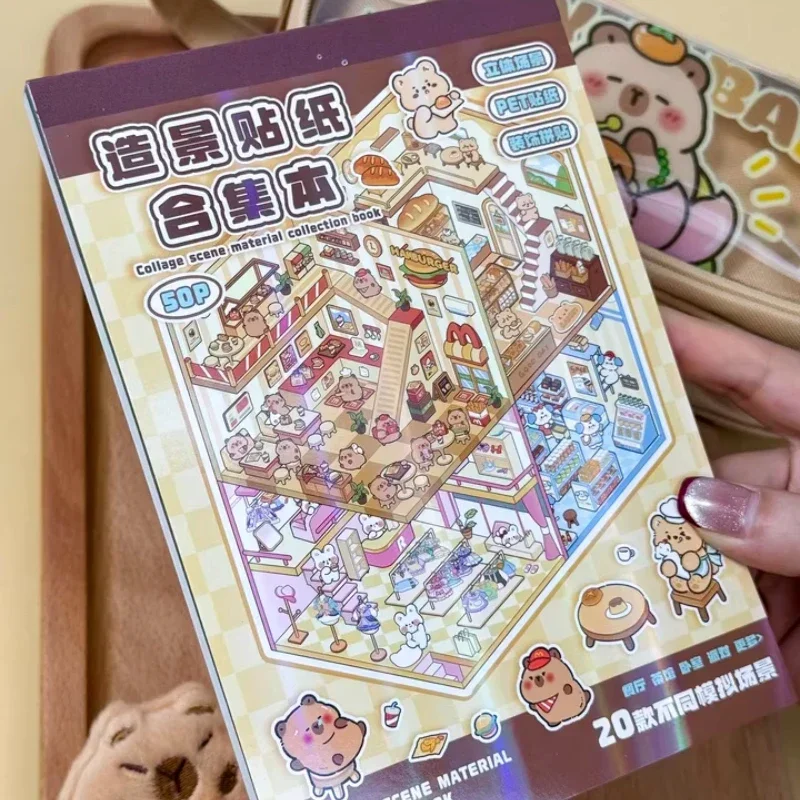 3D Landscape Sticker Collection Book Album Cartoon Scene Toy Game Festival Birthday Gift for Kid Girl Child