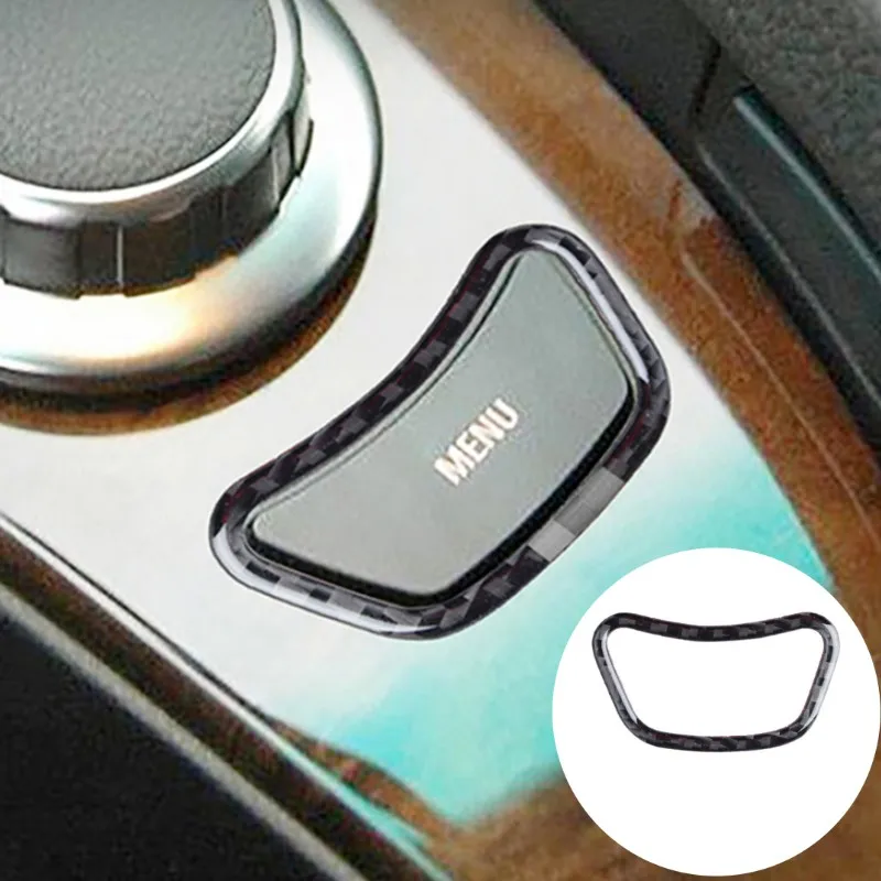 

Car Center Console Menu Button Frame Carbon Fiber Sticker For BMW 5 Series E60 2005-2011 Styling Accessories