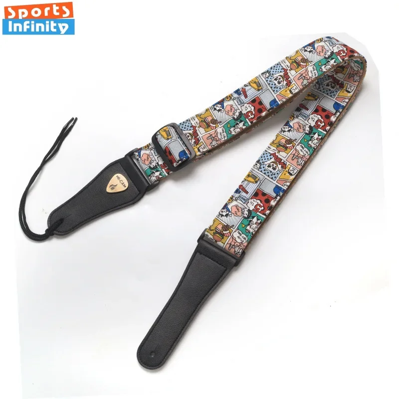 Stylish Printed Folk Guitar Strap - Premium Shoulder Strap for Guitar and Bass, Musical Instrument Accessory