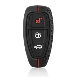 Premium Silicone Car Key Cover - Sleek and Durable Protection (Black red - line)