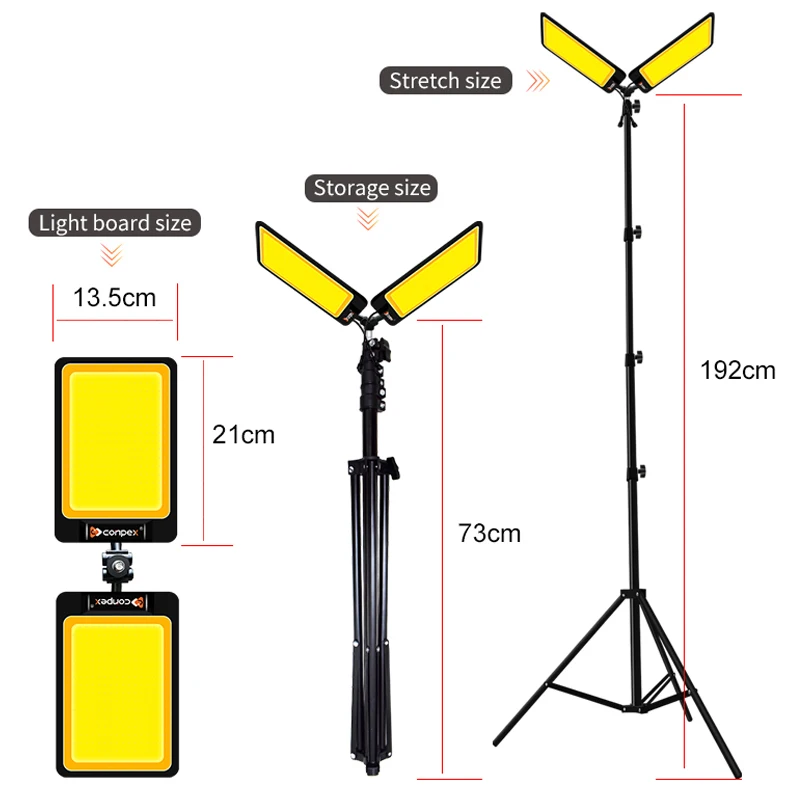 Conpex Led Camping Lights 23000 Lumens Telescoping Camping Light Tripod,  night Fishing Lights for Bank Portable Outdoor Light with Stand Led Work