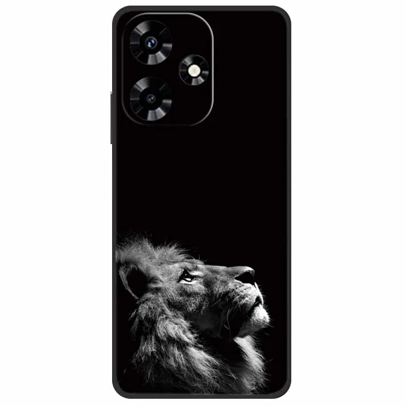 Silicone Wolf Lion TPU Soft Phone Case - Black