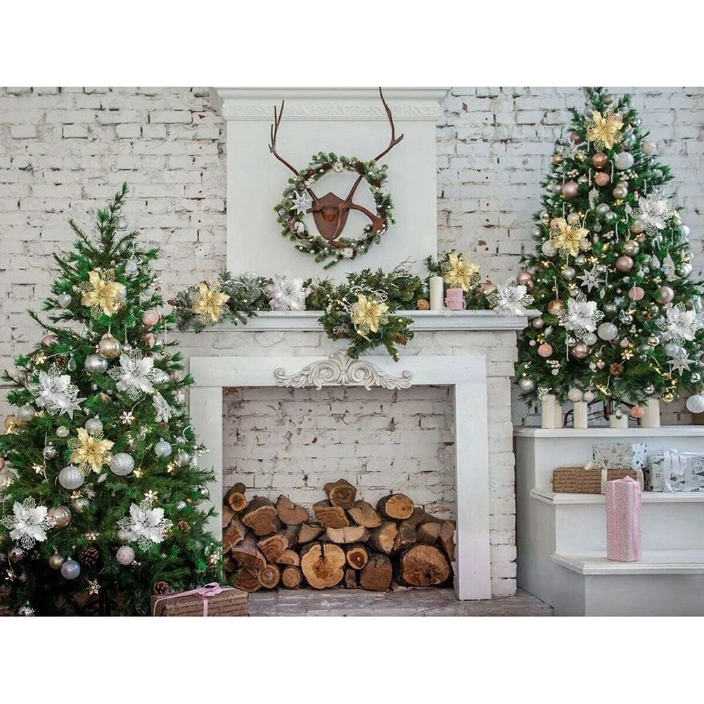

Decoration Christmas Flowers Tree Hanging Xmas Party Party 1/5pcs Artificial Christmas Glitter Flower Garden Tree Decoration