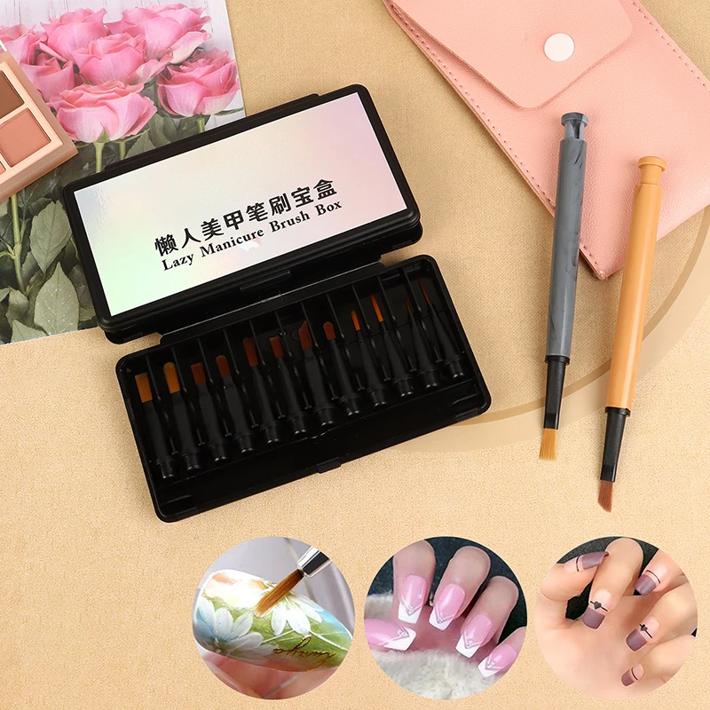 Multifunctional Nail Art Brush Liner Brush Stripe Pattern Painting UV Gel Extension Drawing Carving Pen DIY Manicure Tool