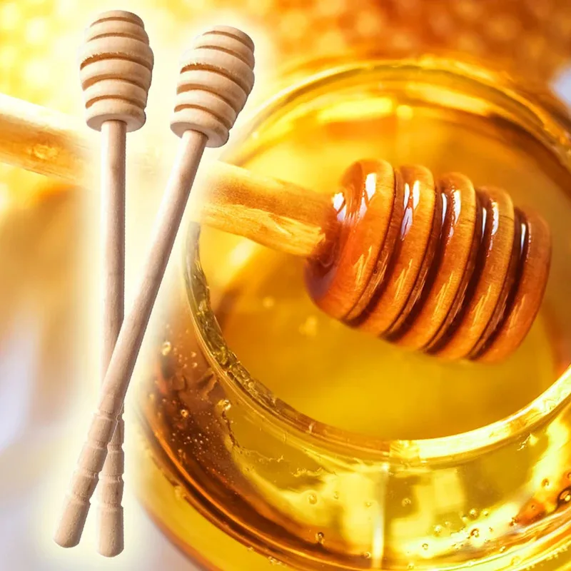 Wooden Spoon 50/2/1PCS Dessert Spoon Honey Stir Bar Honey Spoon Mixing Handle Jar Wooden Coffee Tea Tableware Utensils